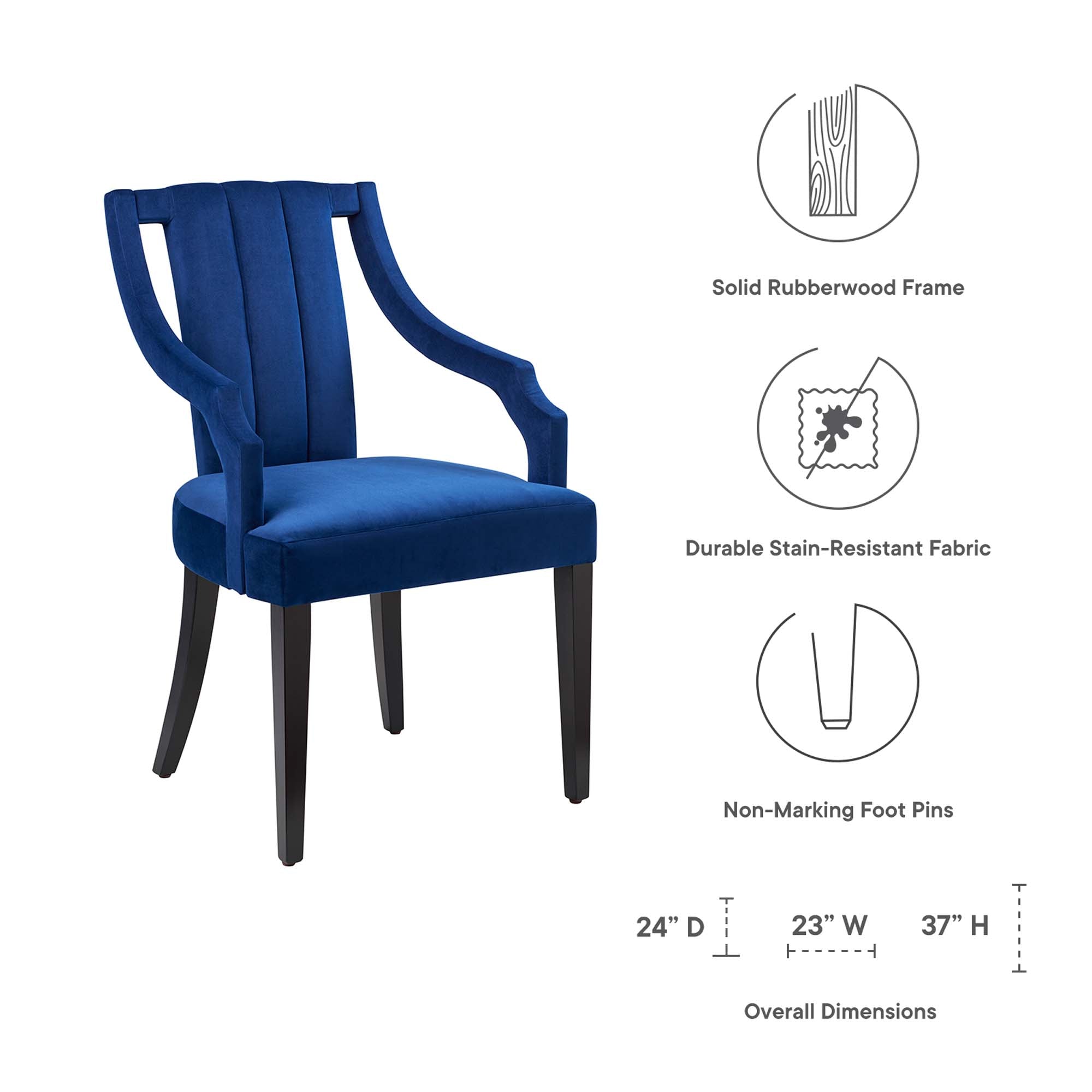 Virtue Performance Velvet Dining Chairs - Set of 2