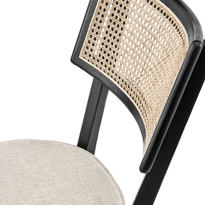 Caledonia Black Beige Wood Dining Chair