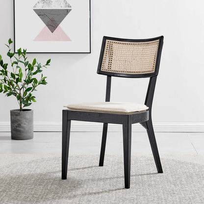 Caledonia Black Beige Wood Dining Chair