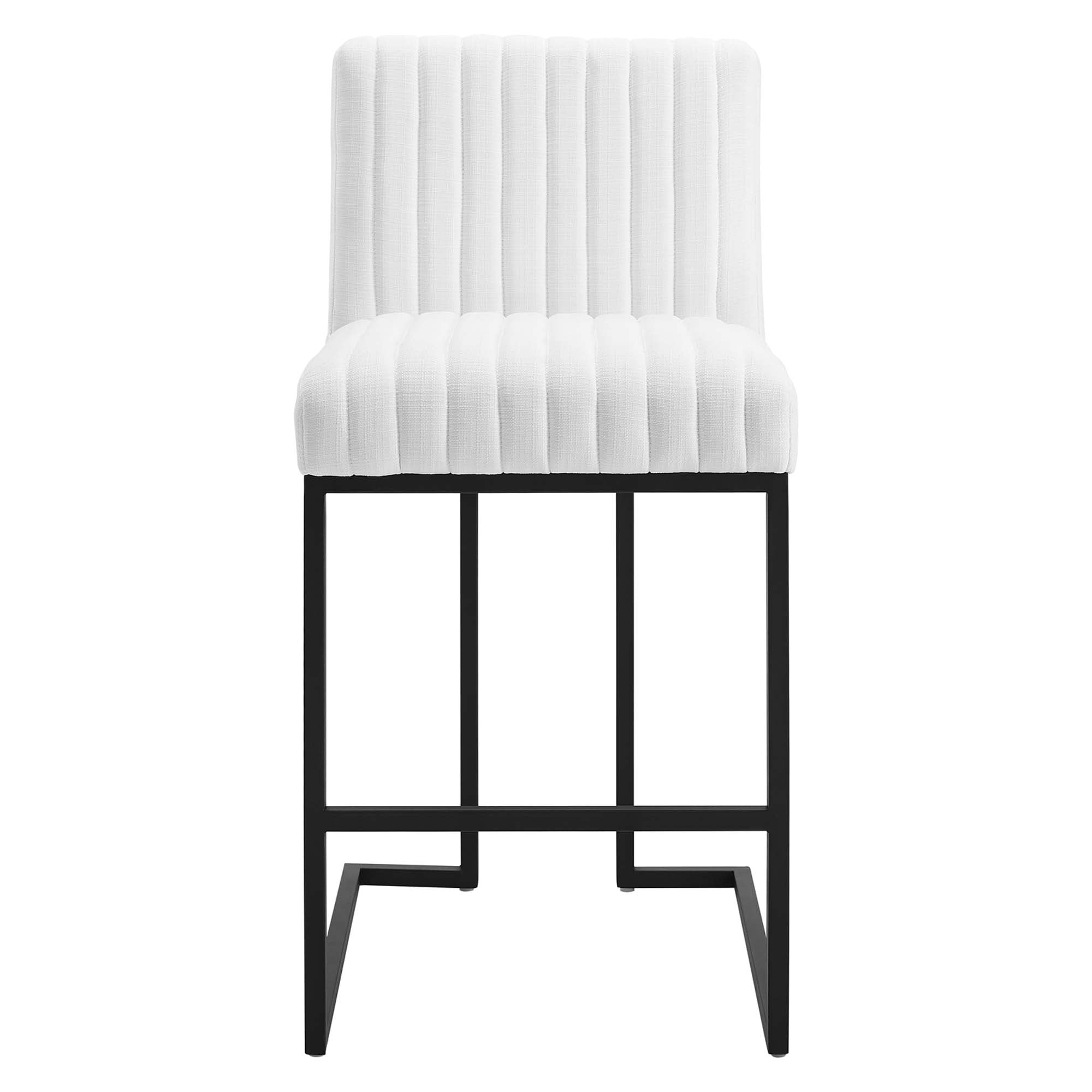 Indulge Channel Tufted Fabric Counter Stool