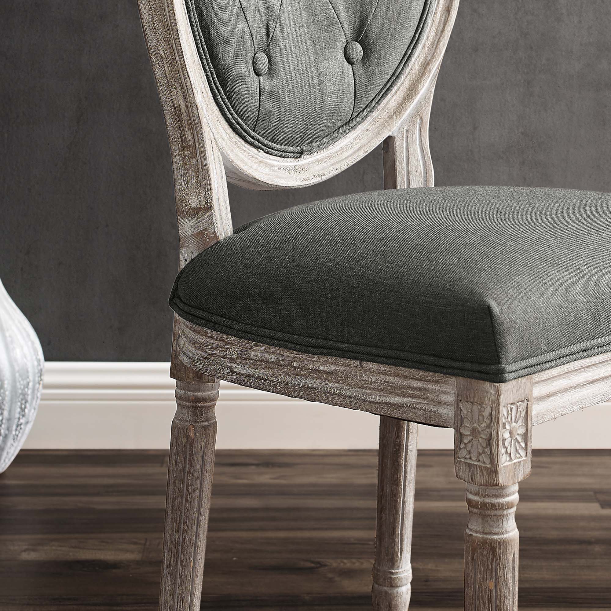 Arise Vintage French Upholstered Fabric Dining Side Chair