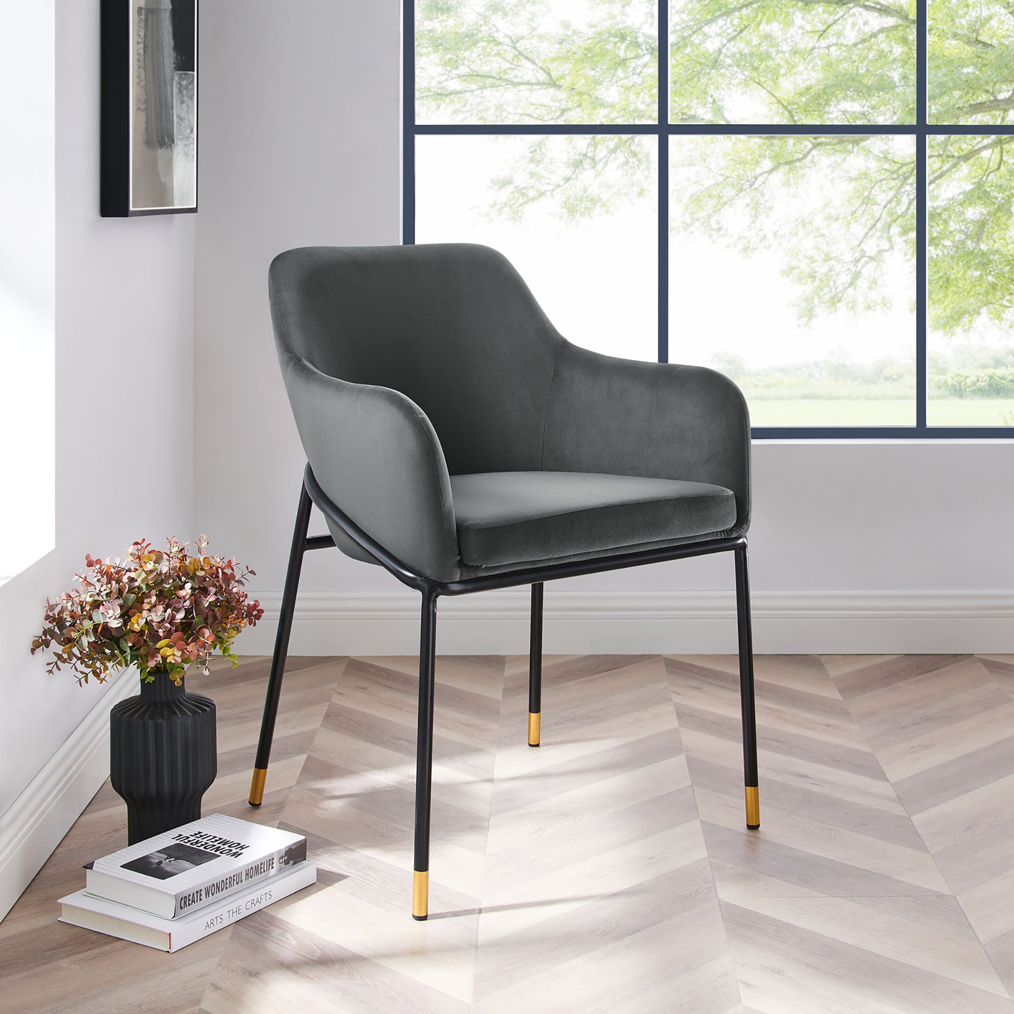 Jovi Performance Velvet Dining Armchair