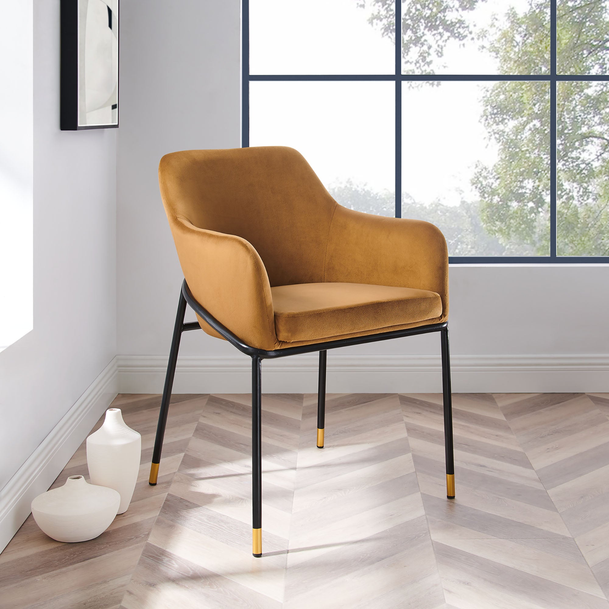 Jovi Performance Velvet Dining Armchair