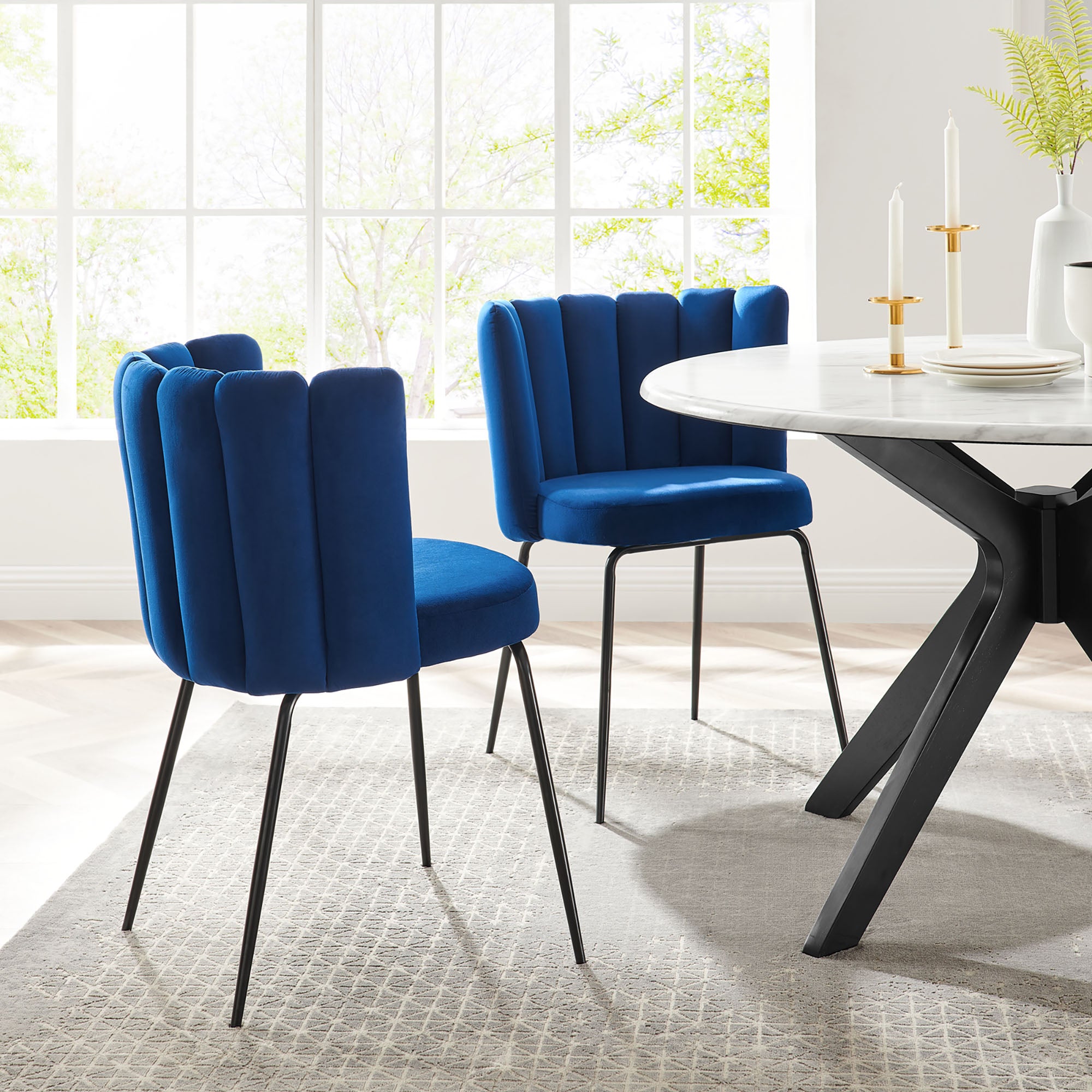 Virtue Performance Velvet Dining Chair Set of 2