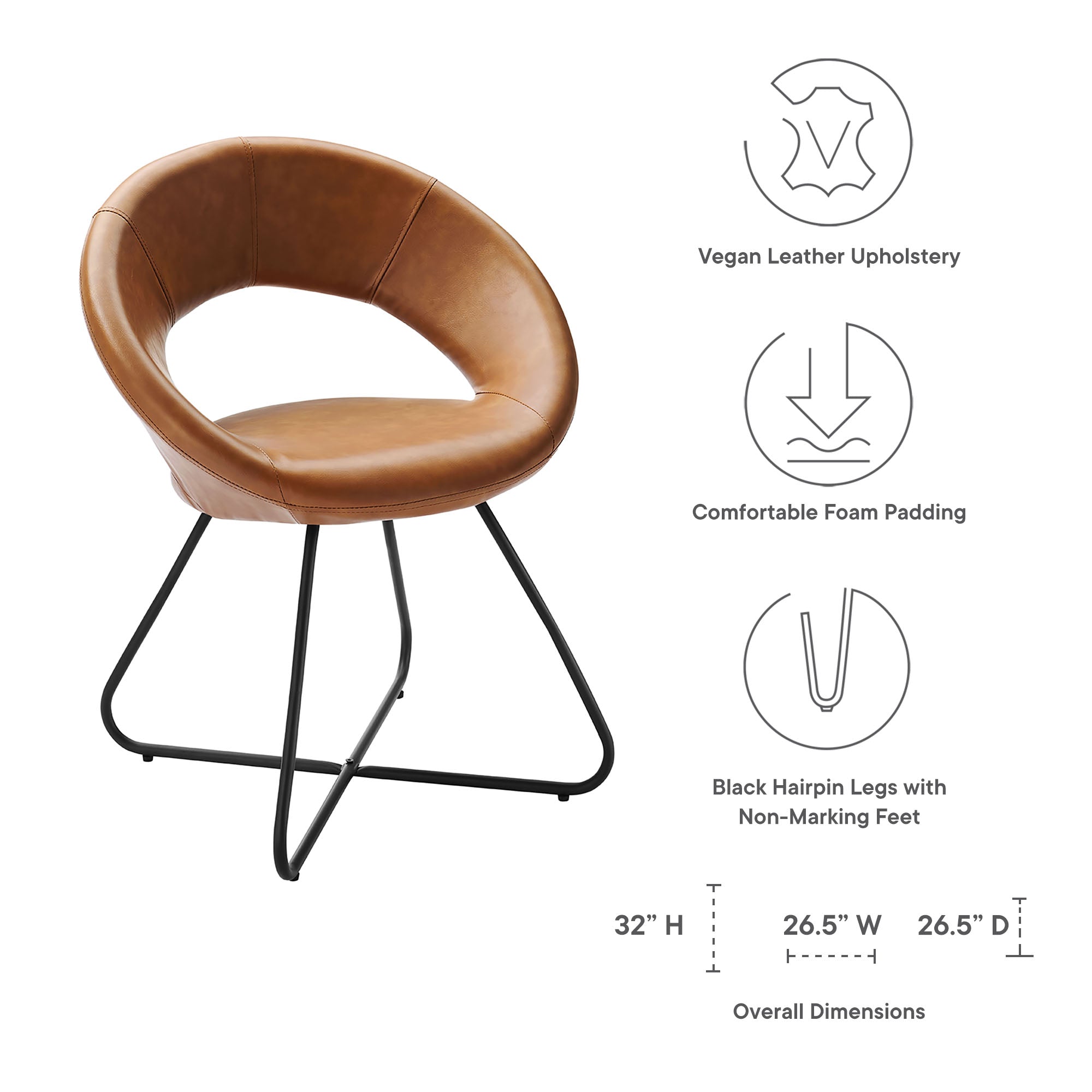 Nouvelle Vegan Leather Dining Chair Set of 2