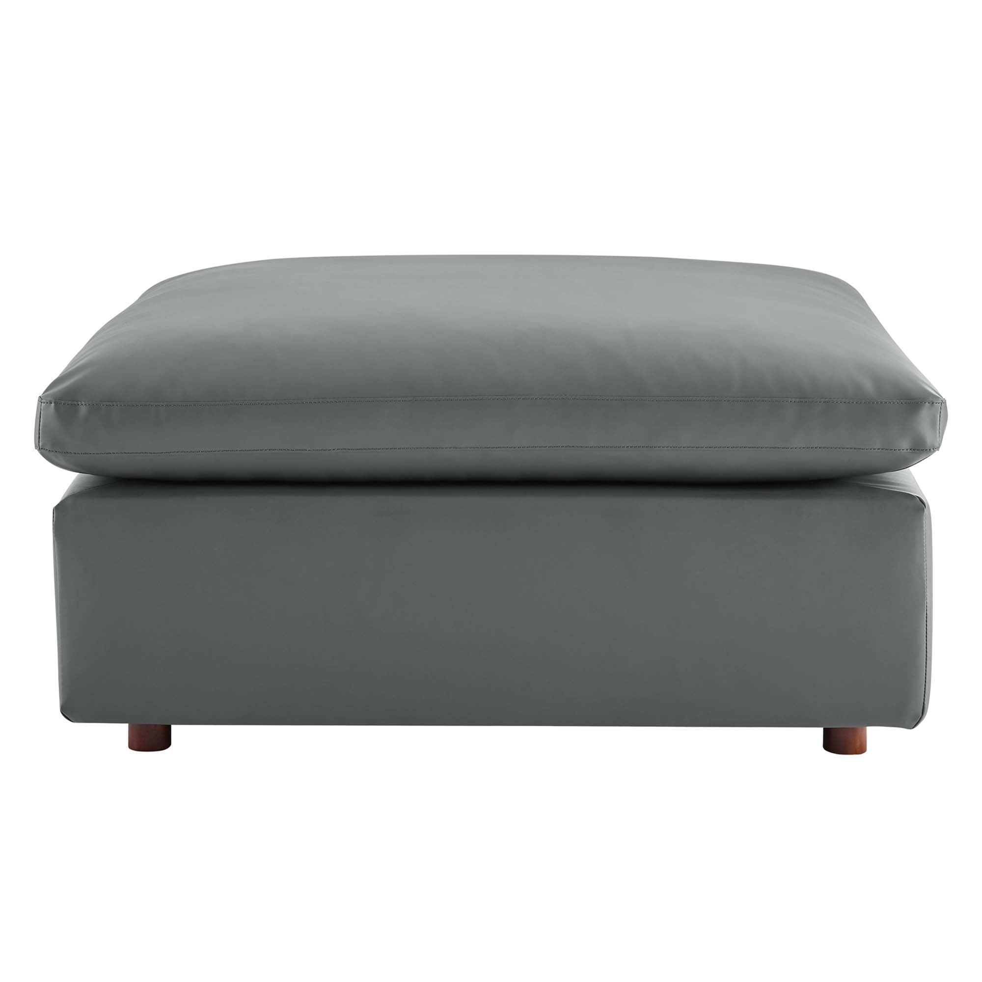 Commix Down Filled Overstuffed Vegan Leather Ottoman