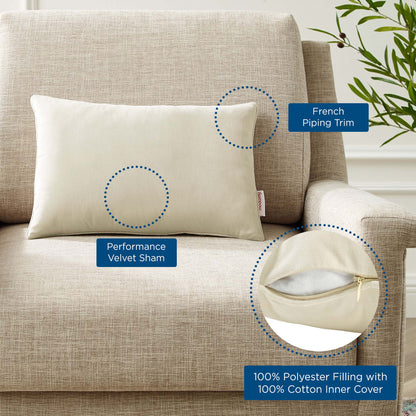 Enhance 18" Lumbar Performance Velvet Throw Pillow