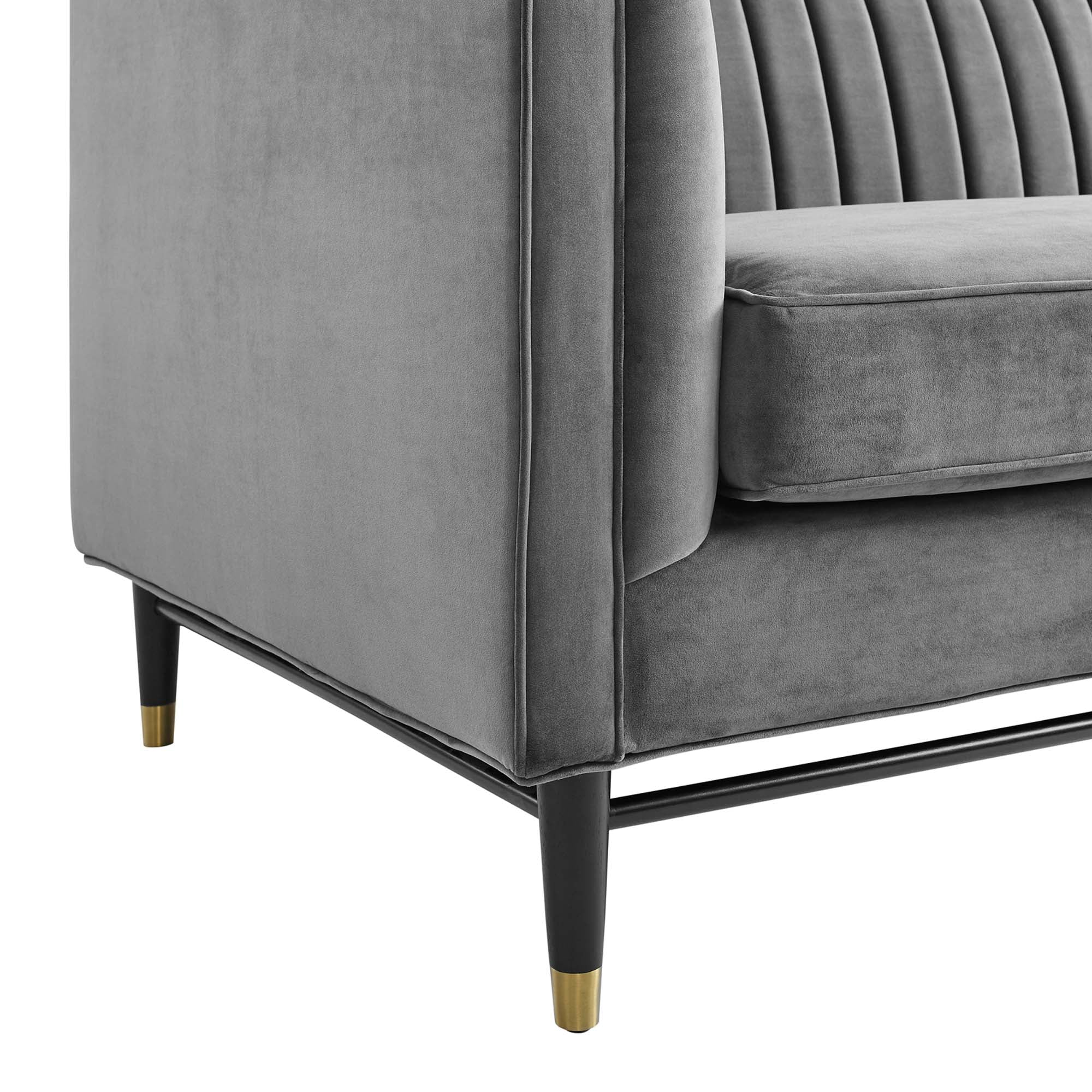 Devote Channel Tufted Performance Velvet Loveseat