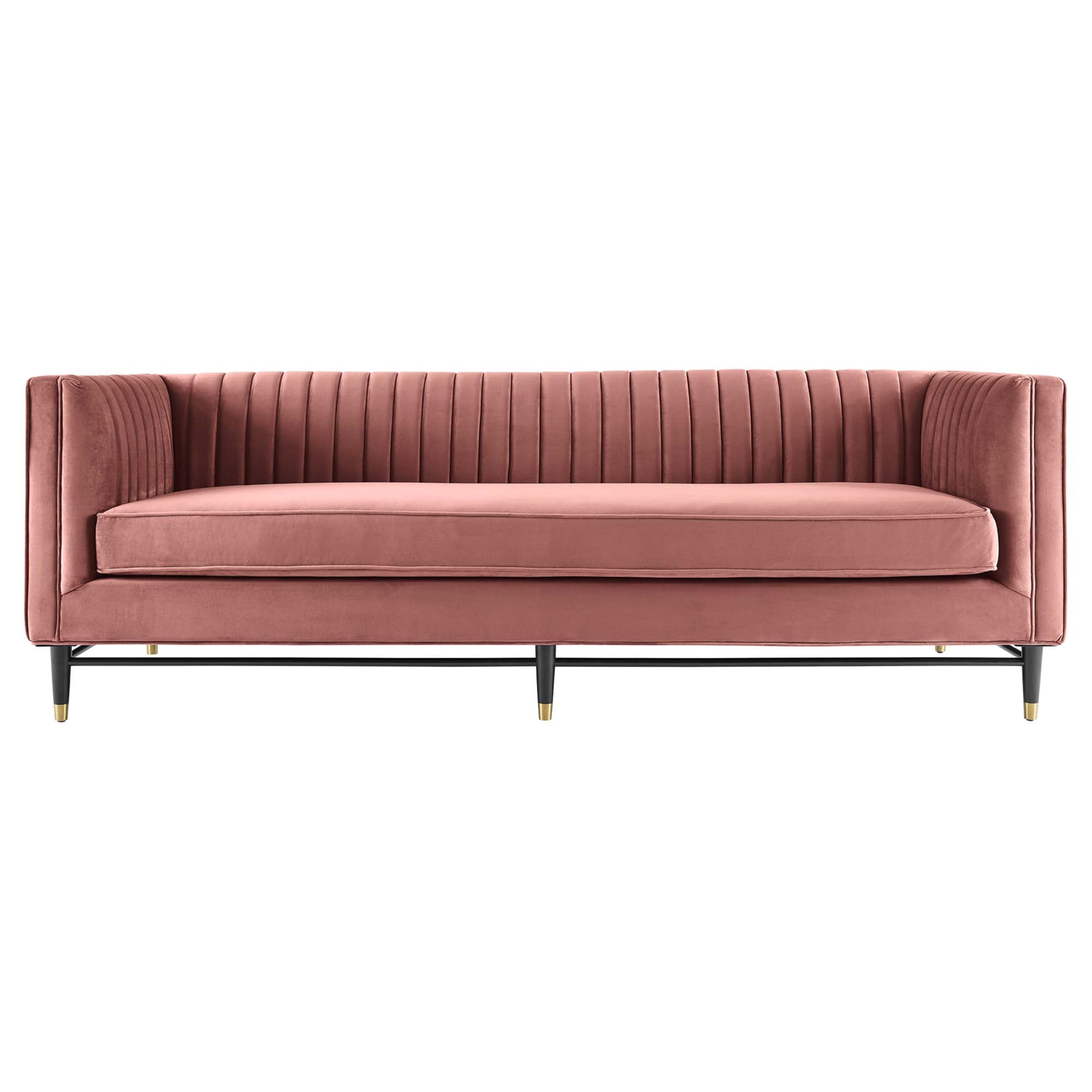 Devote Channel Tufted Performance Velvet Sofa