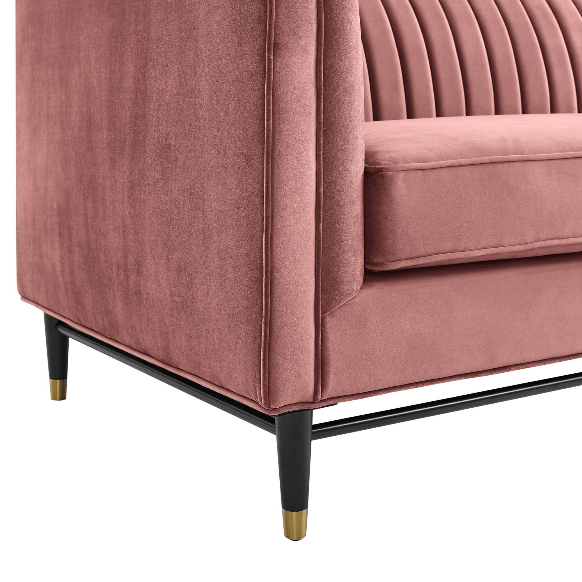 Devote Channel Tufted Performance Velvet Sofa