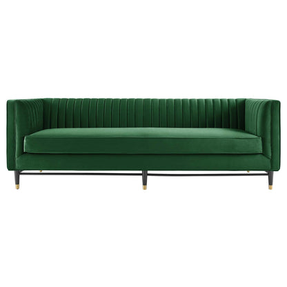 Devote Channel Tufted Performance Velvet Sofa