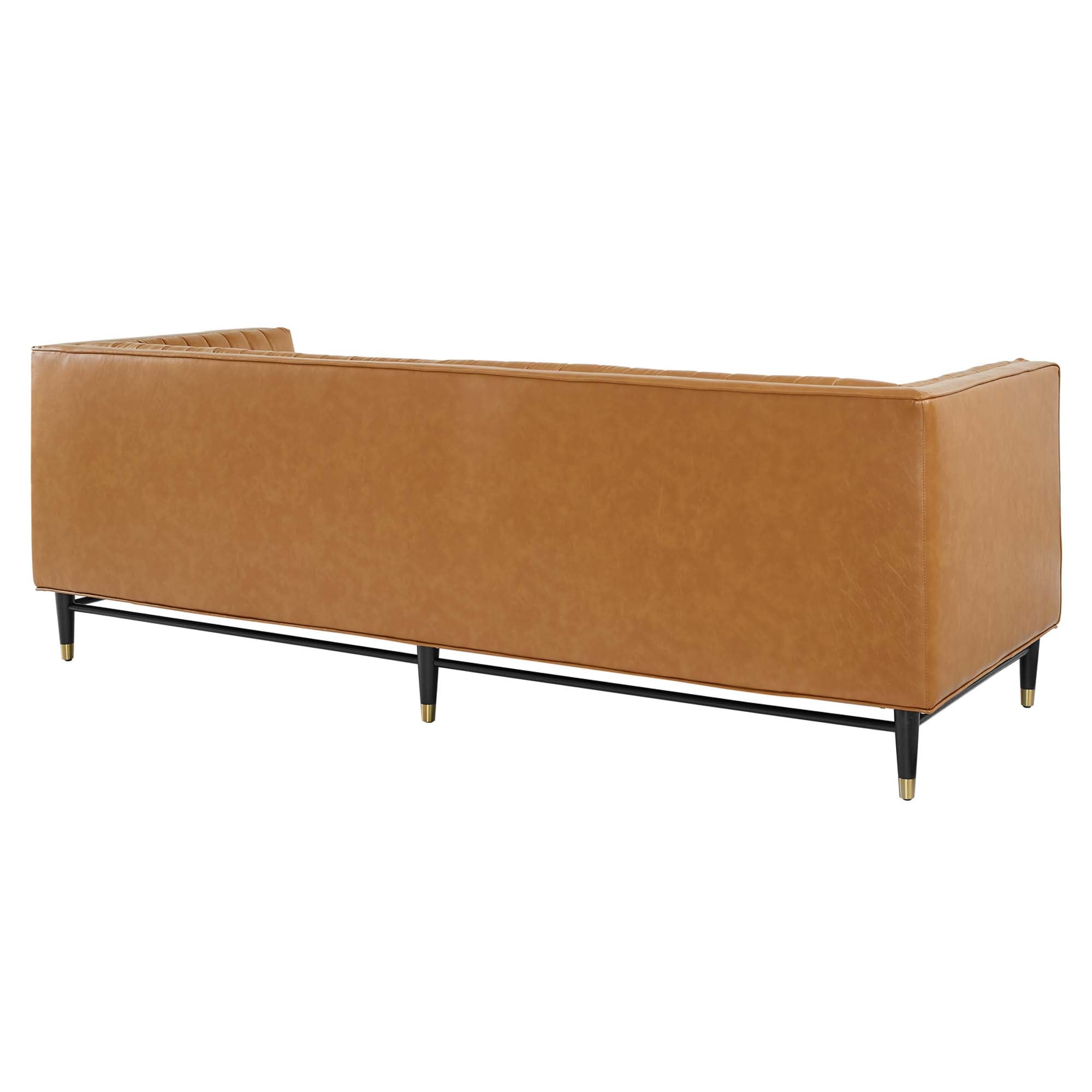 Devote Channel Tufted Vegan Leather Sofa