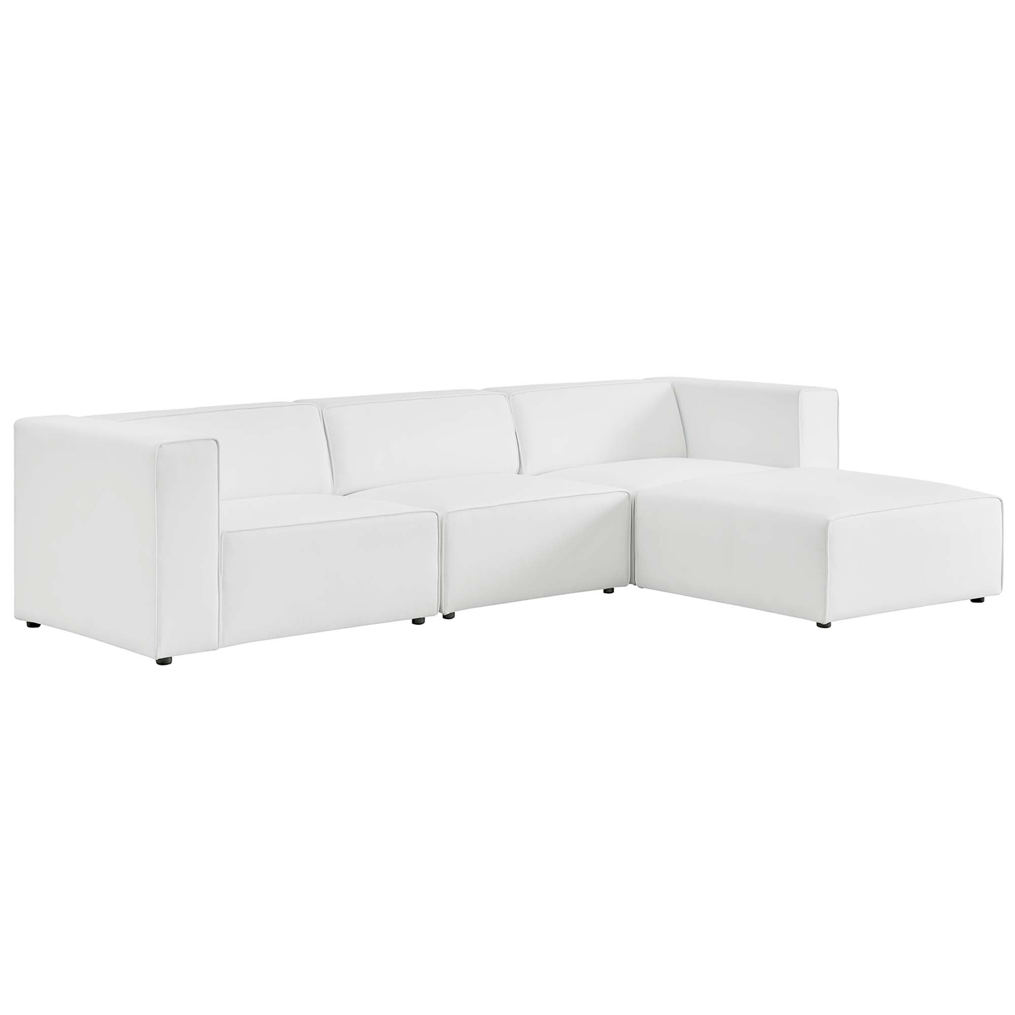 Mingle Vegan Leather Sofa and Ottoman Set