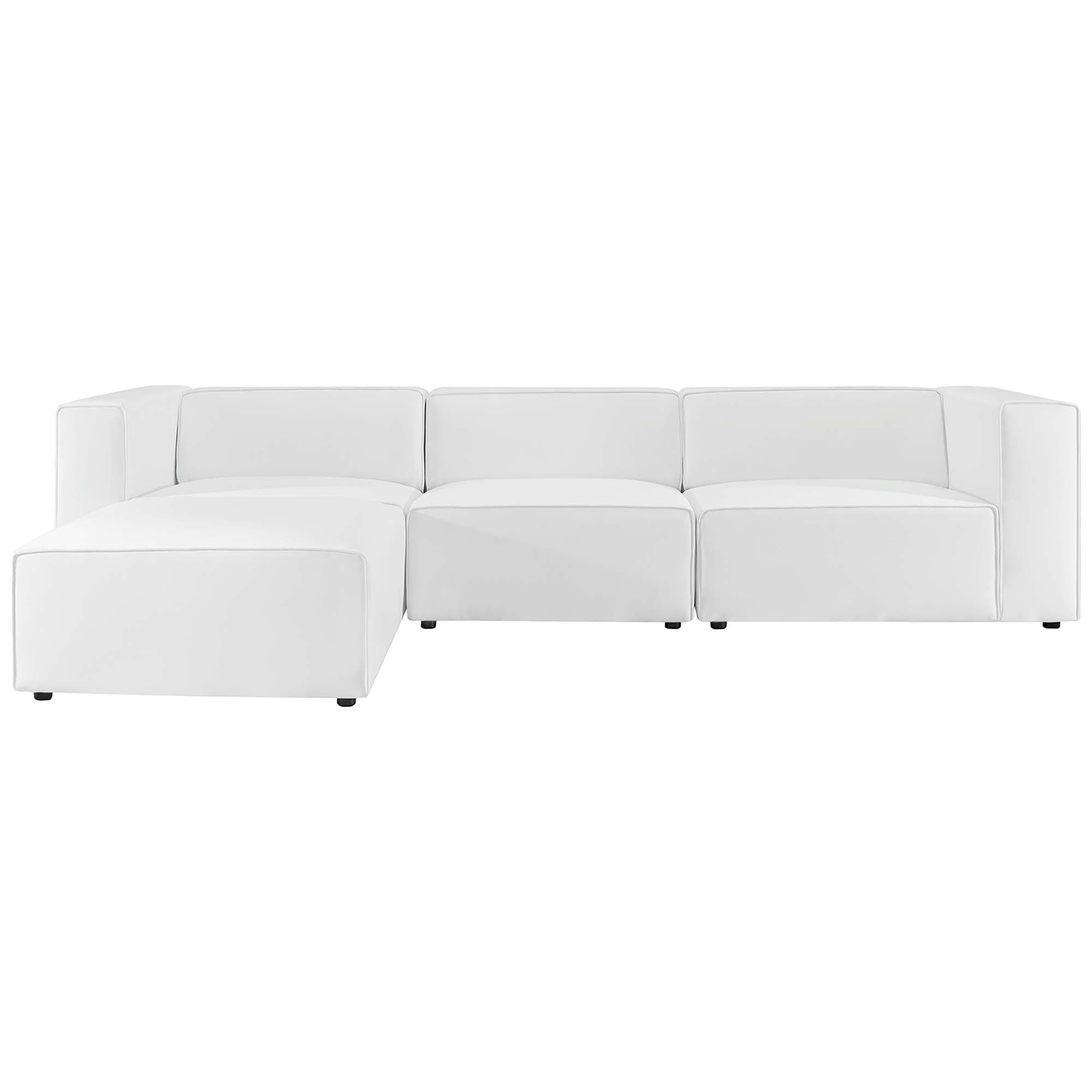 Mingle Vegan Leather Sofa and Ottoman Set