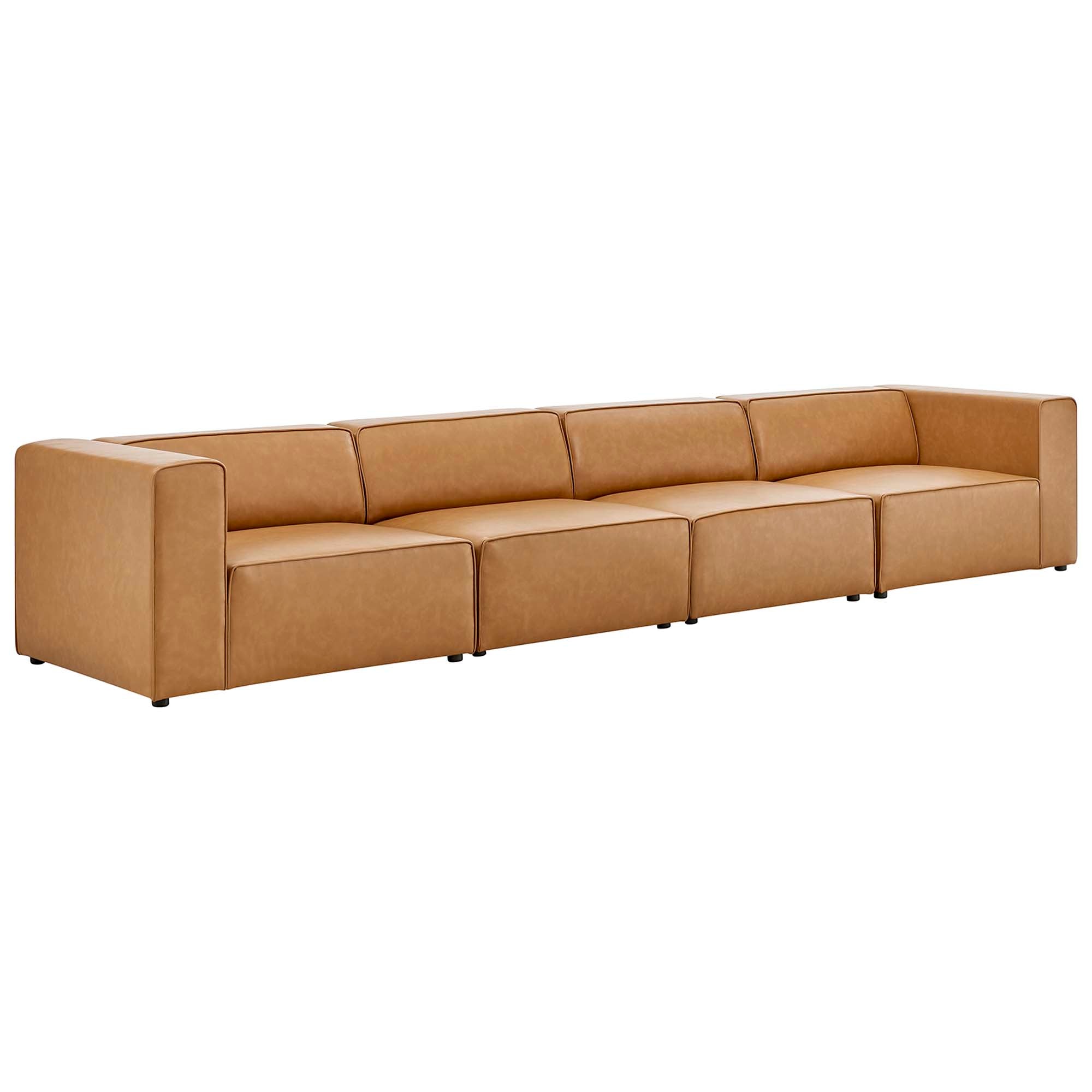 Mingle Vegan Leather 4-Piece Sectional Sofa