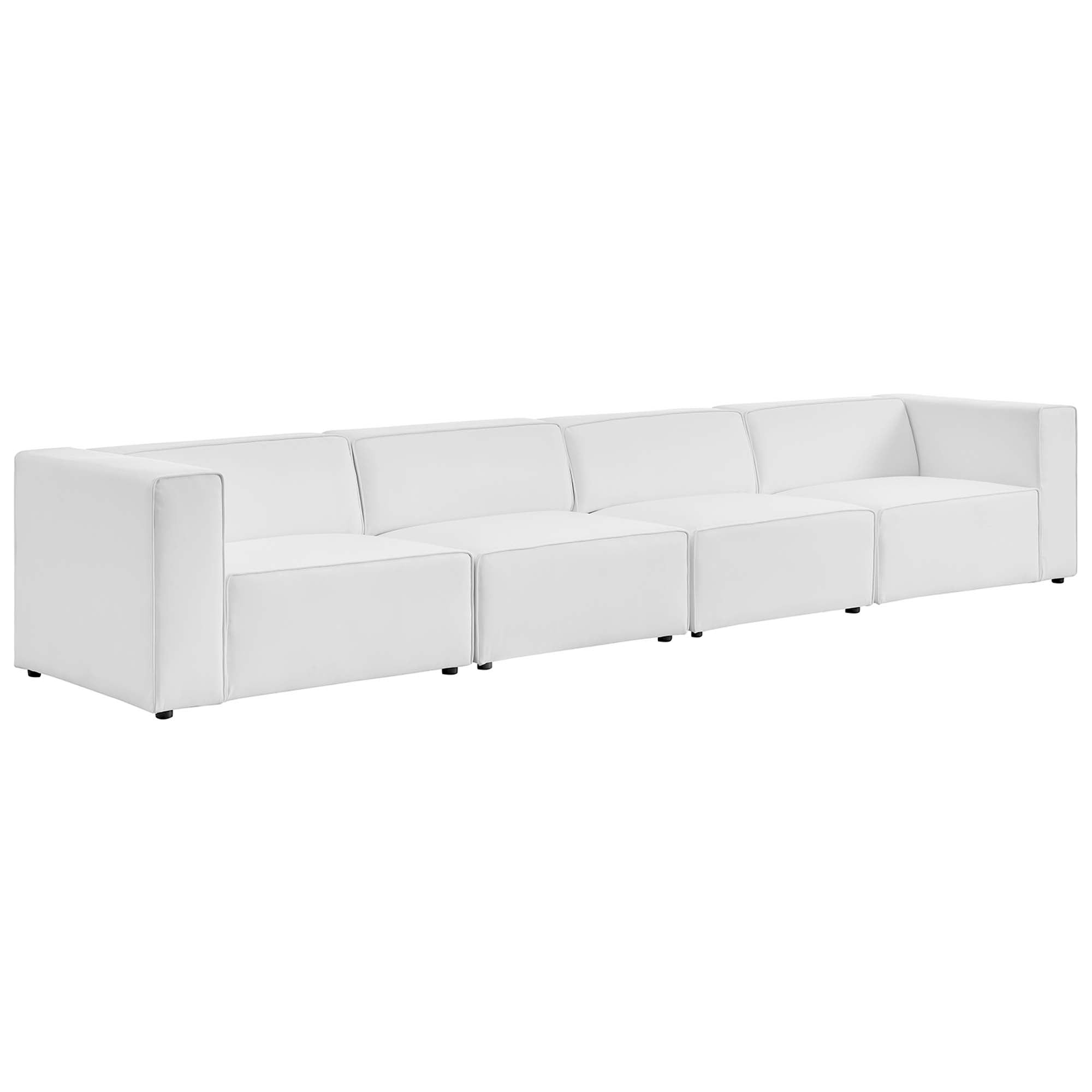 Mingle Vegan Leather 4-Piece Sectional Sofa