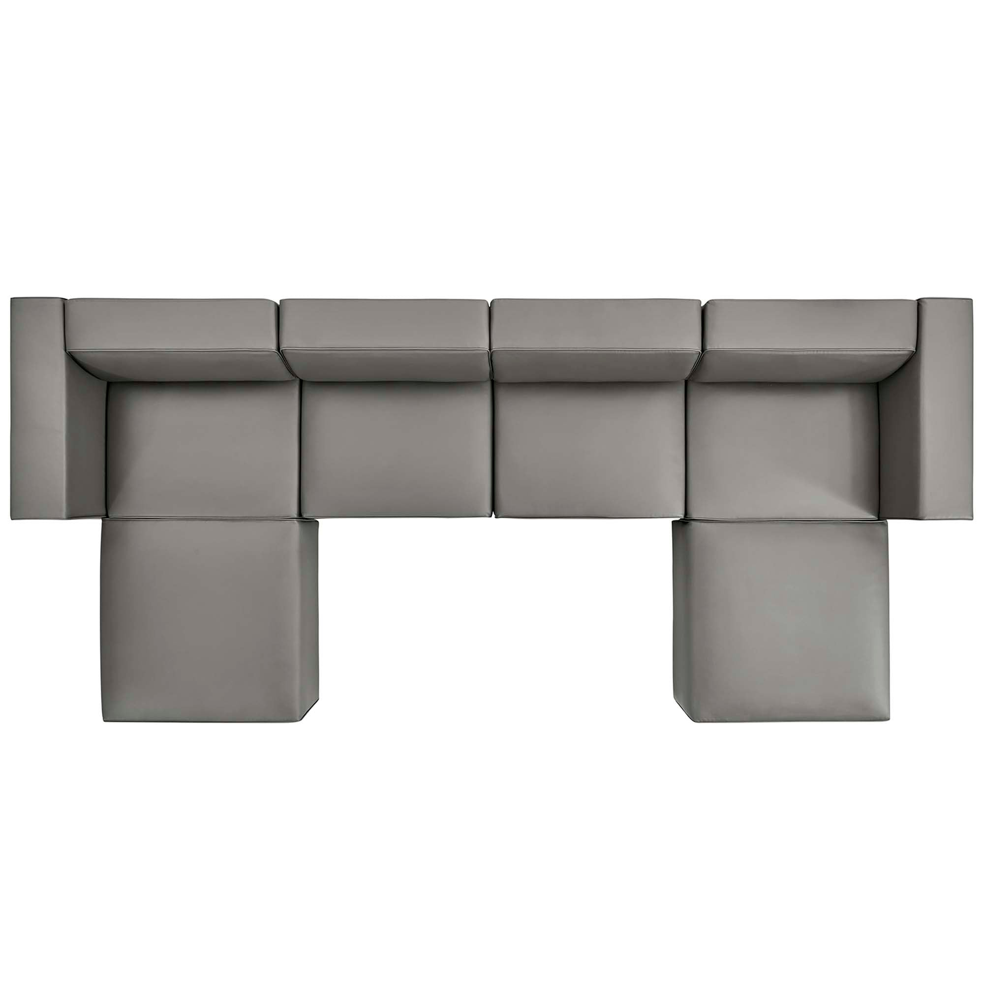 Mingle Vegan Leather 4-Piece Sofa and 2 Ottomans Set