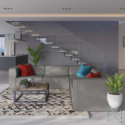 Mingle Vegan Leather 5-Piece Sectional Sofa