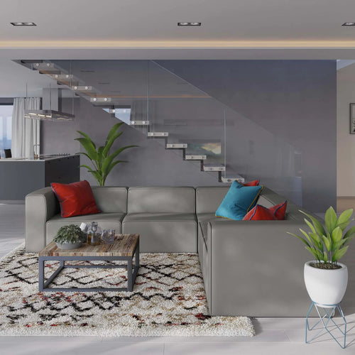 Mingle Vegan Leather 5-Piece Sectional Sofa