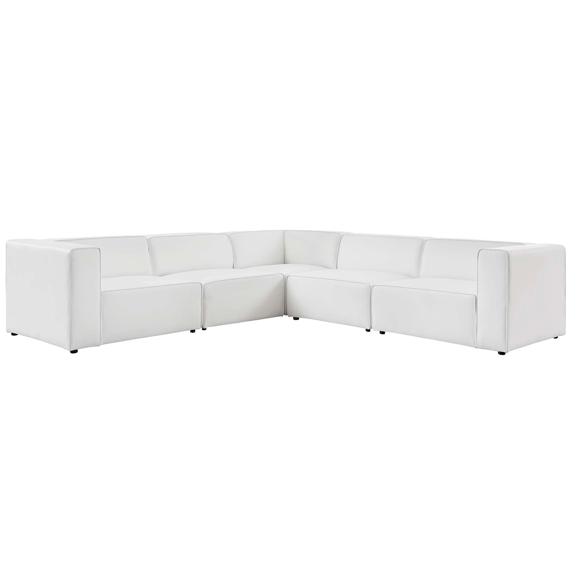 Mingle Vegan Leather 5-Piece Sectional Sofa