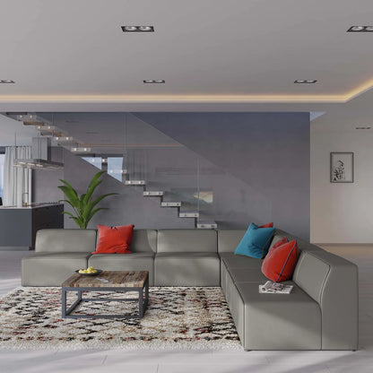 Mingle Vegan Leather 7-Piece Sectional Sofa