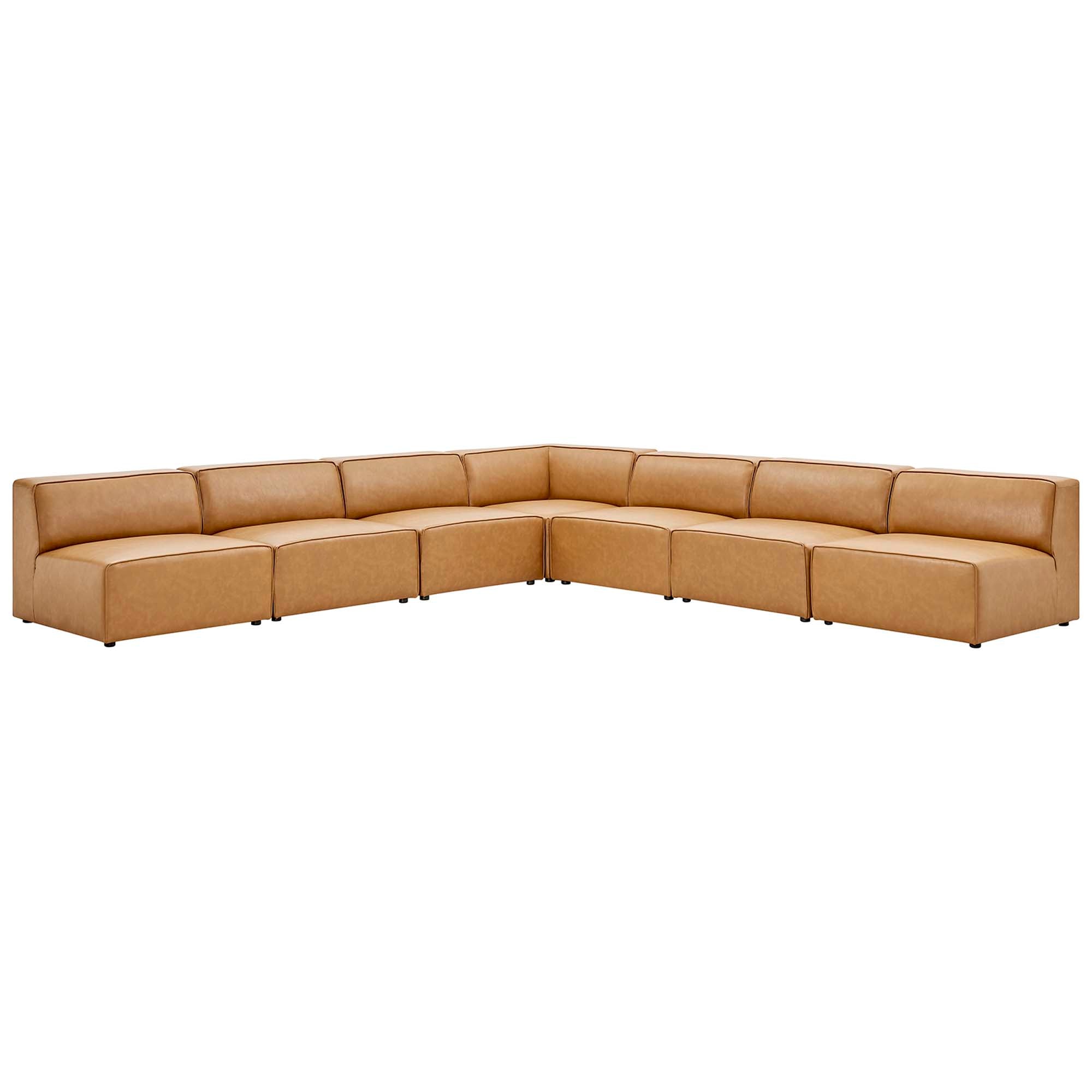 Mingle Vegan Leather 7-Piece Sectional Sofa