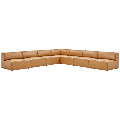 Mingle Vegan Leather 7-Piece Sectional Sofa