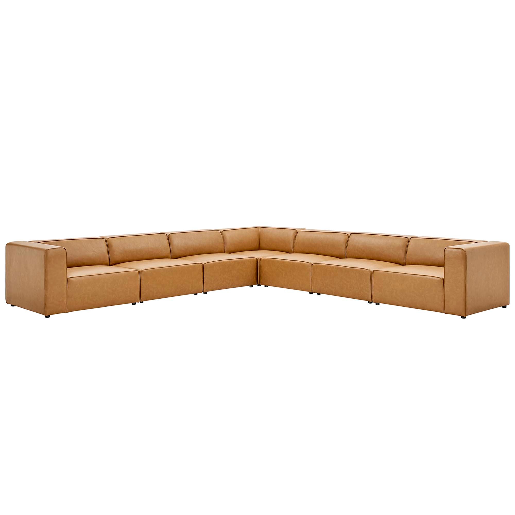 Mingle Vegan Leather 7-Piece Sectional Sofa