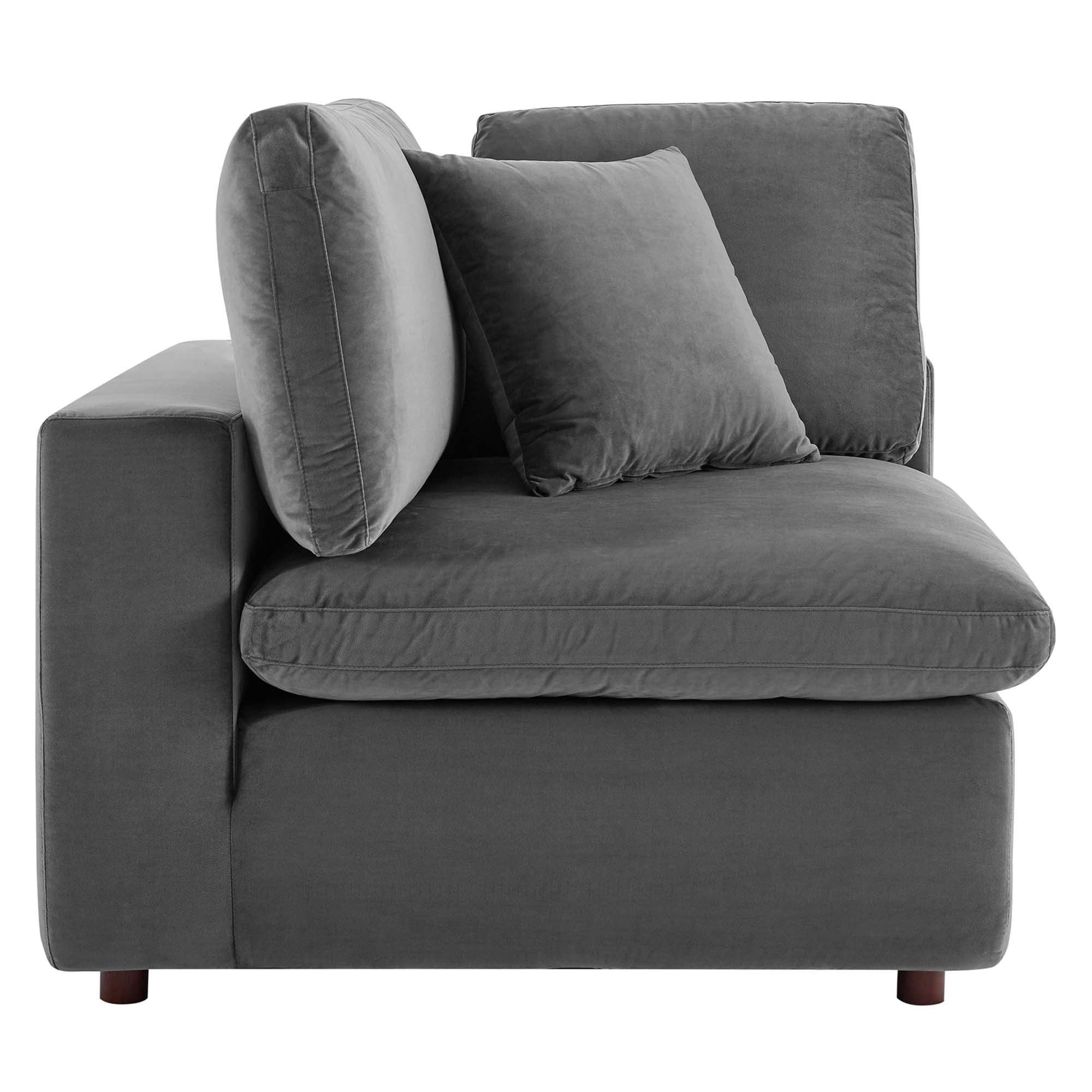 Commix Down Filled Overstuffed Performance Velvet 3-Seater Sofa