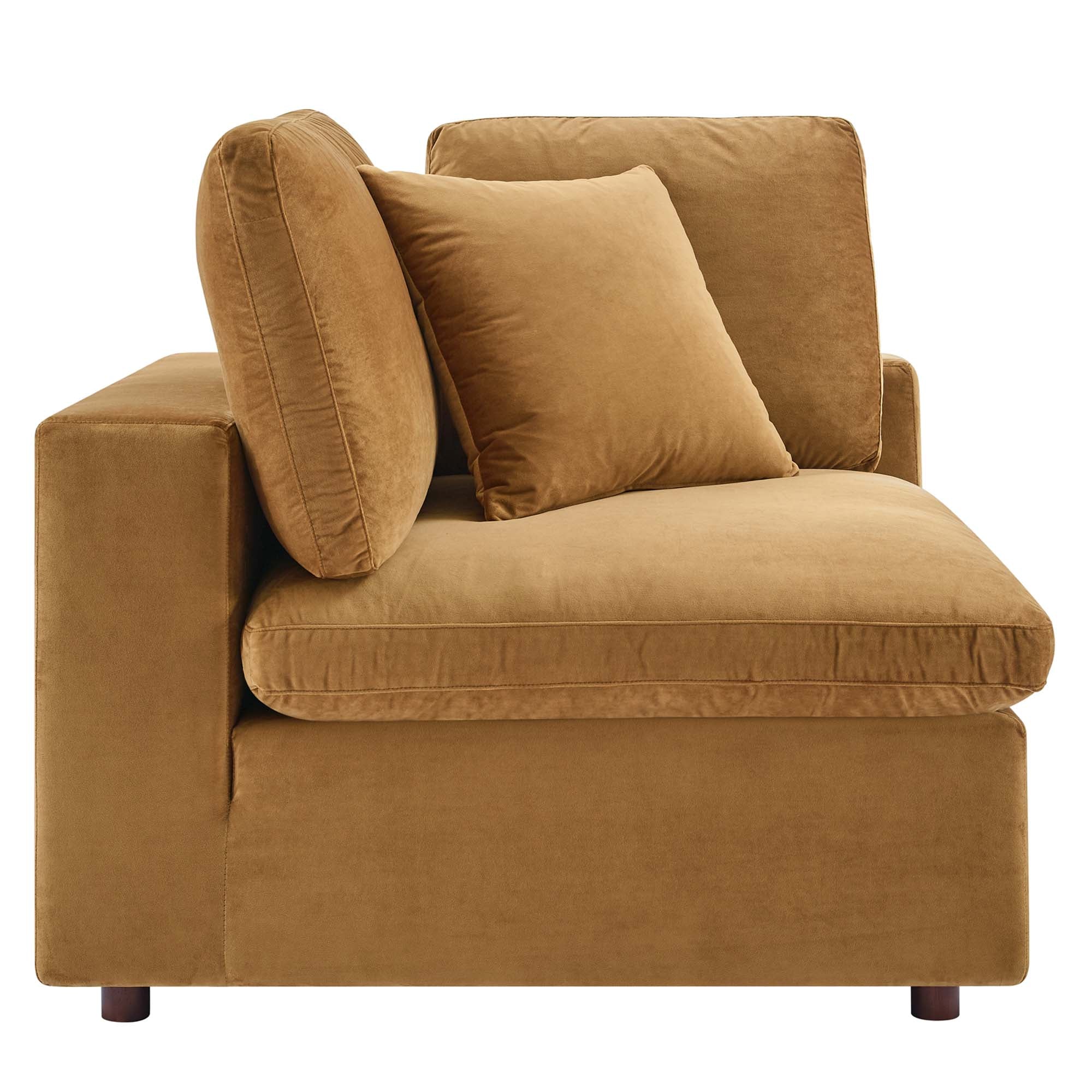 Commix Down Filled Overstuffed Performance Velvet 4-Seater Sofa