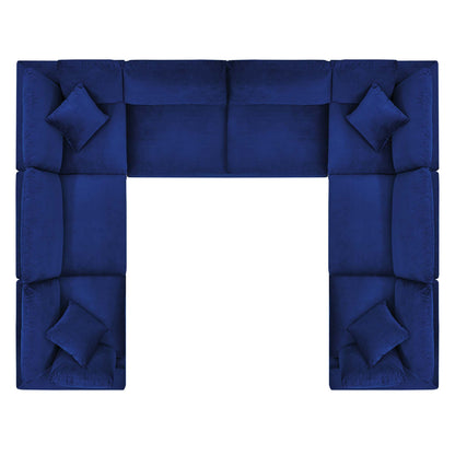 Commix Down Filled Overstuffed Performance Velvet 8-Piece Sectional Sofa