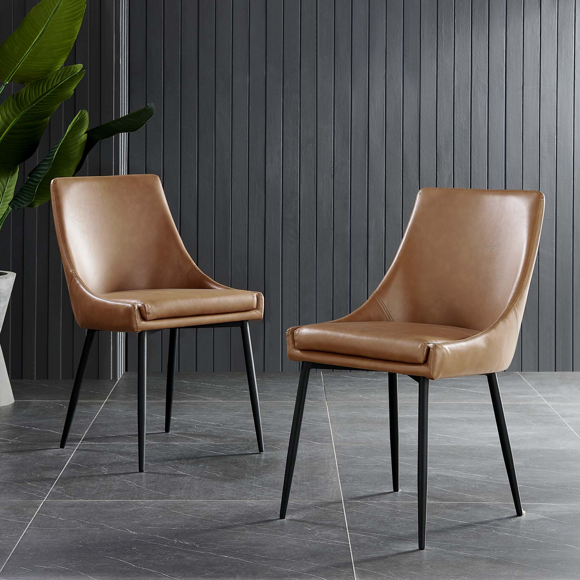 Viscount Vegan Leather Dining Chairs - Set of 2