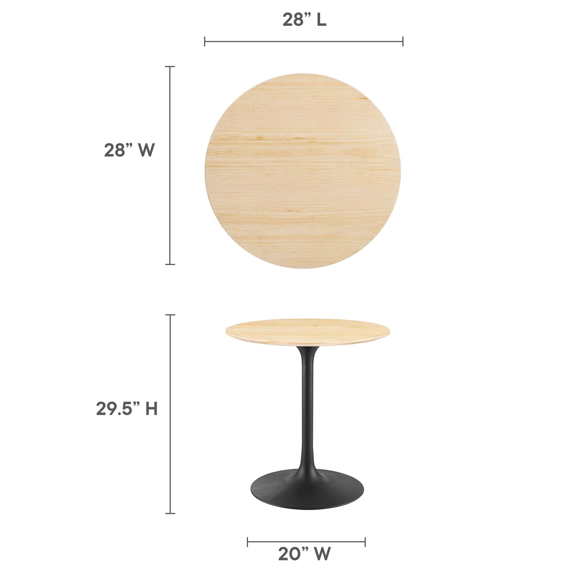 Lippa 28" Round Wood Grain Dining Table