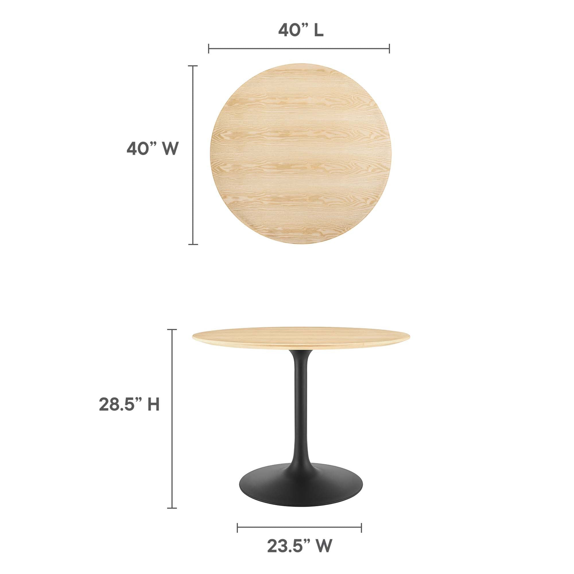 Lippa 40" Round Wood Grain Dining Table