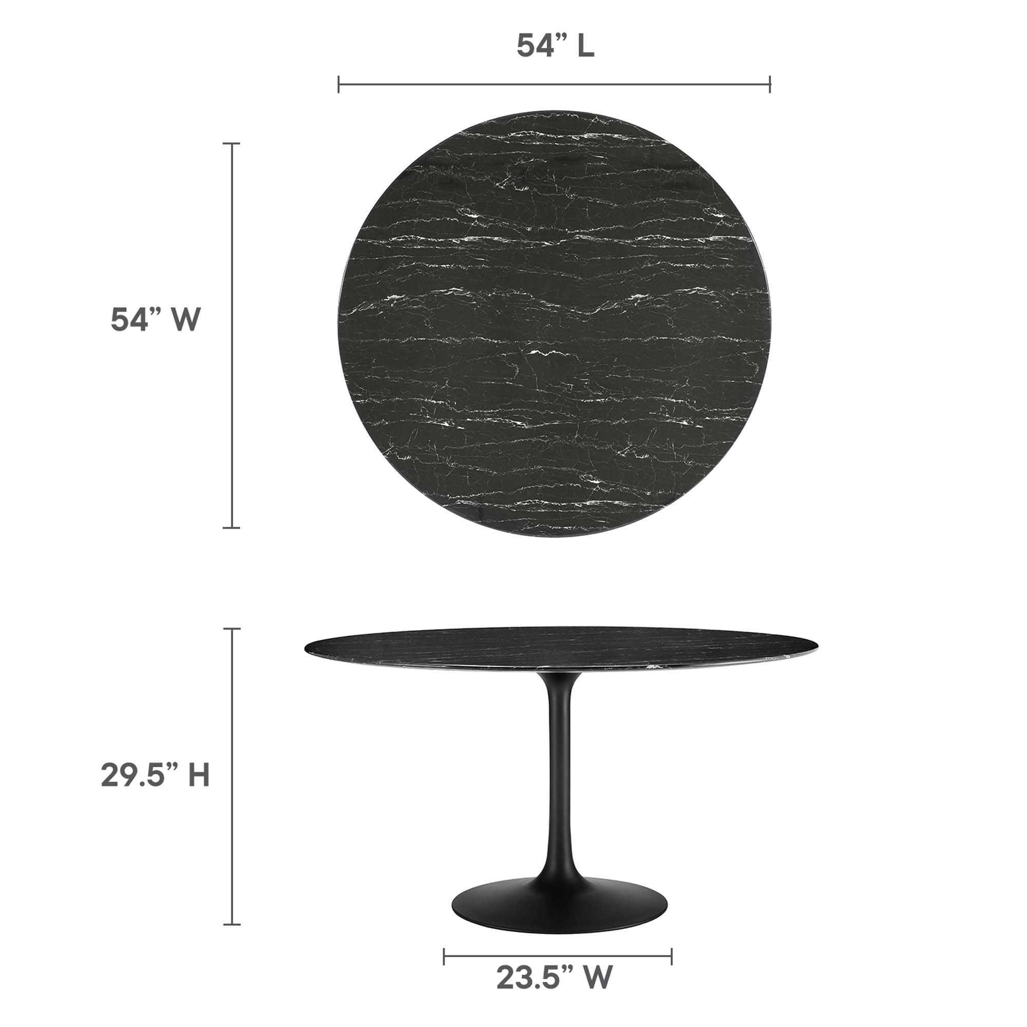 Lippa 54" Round Artificial Marble Dining Table