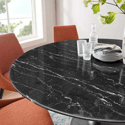 Lippa 60" Round Artificial Marble Dining Table