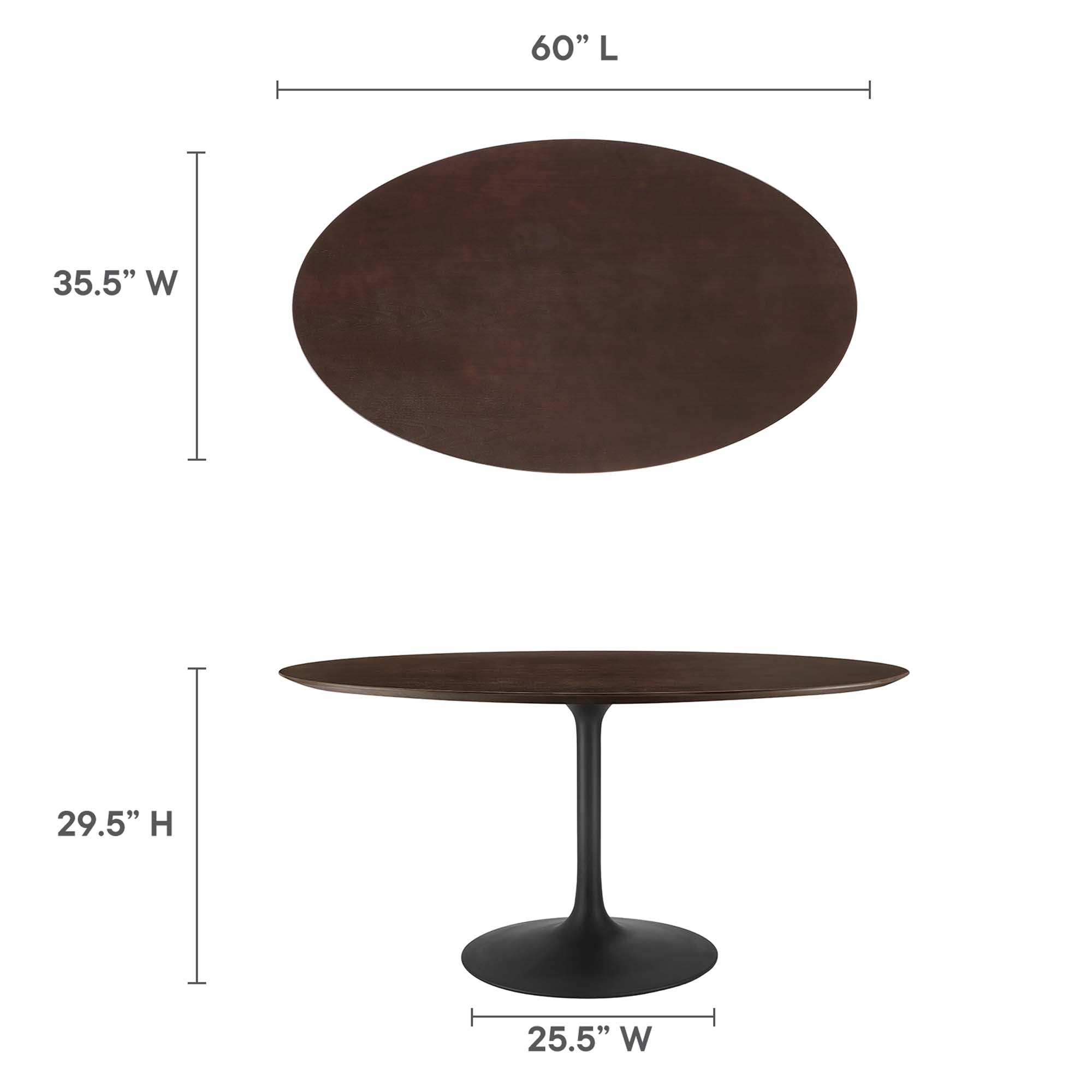 Lippa 60" Oval Wood Grain Dining Table