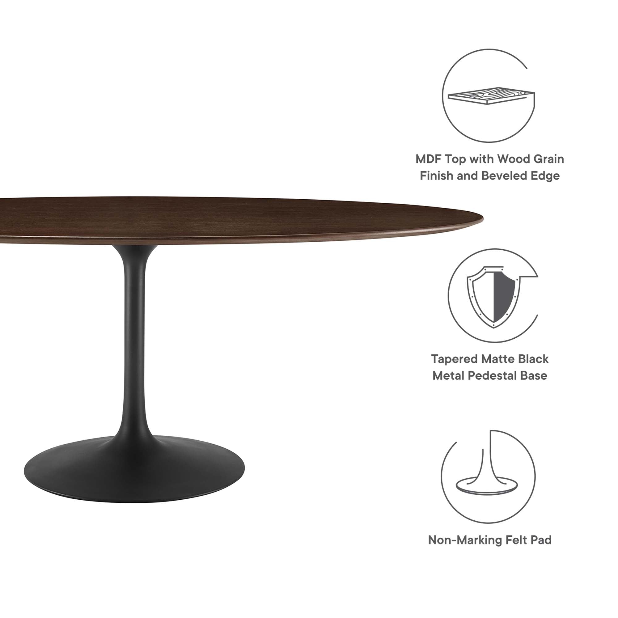 Lippa 78" Oval Wood Grain Dining Table