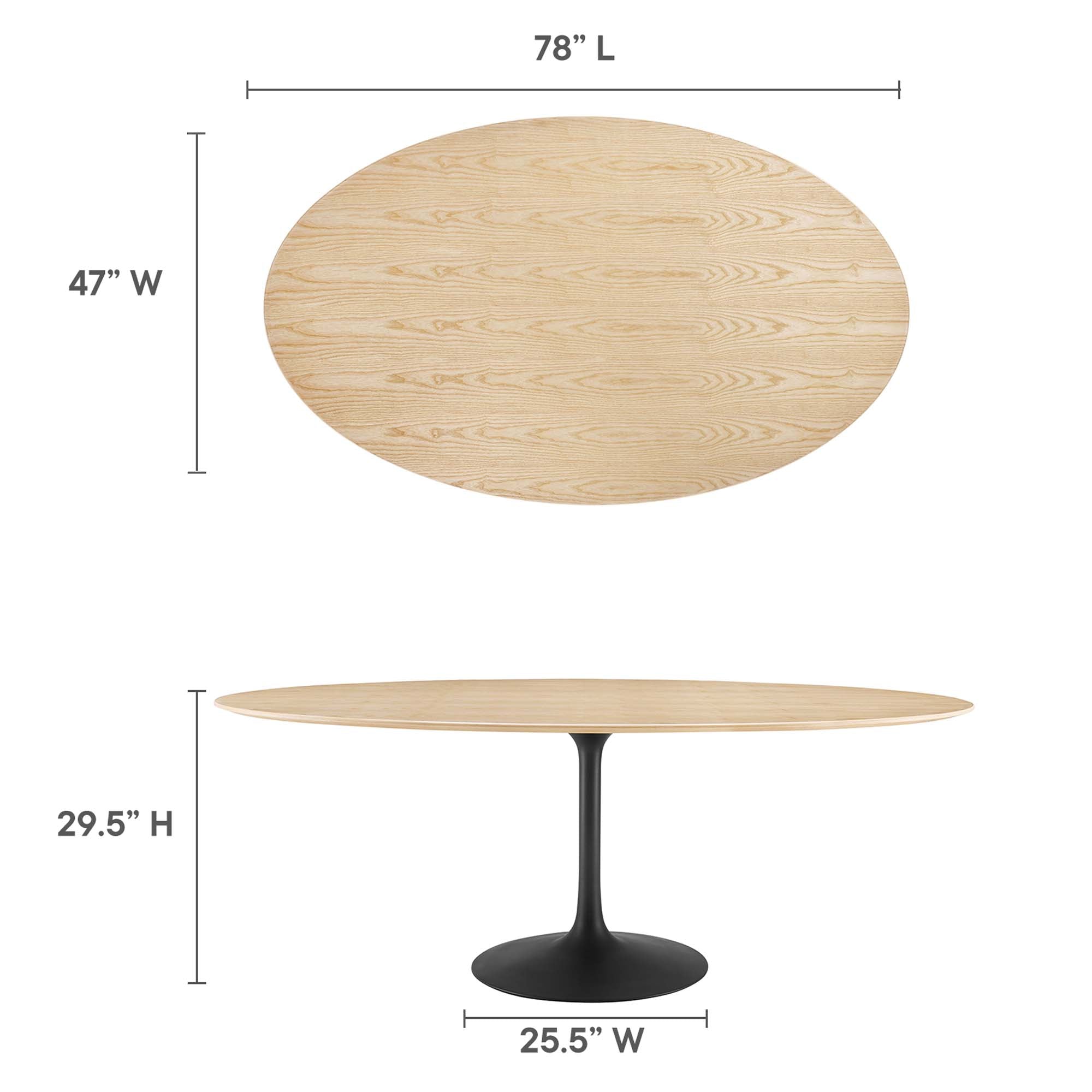 Lippa 78" Oval Wood Grain Dining Table