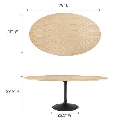Lippa 78" Oval Wood Grain Dining Table