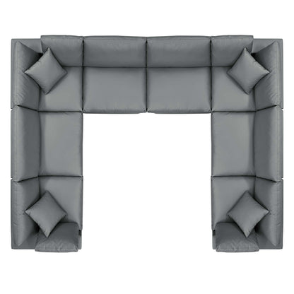 Commix Down Filled Overstuffed Vegan Leather 8-Piece Sectional Sofa