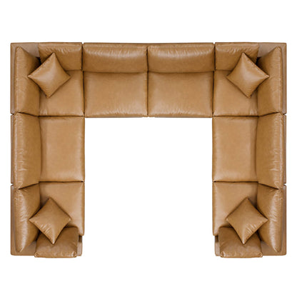 Commix Down Filled Overstuffed Vegan Leather 8-Piece Sectional Sofa