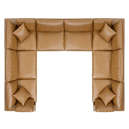 Commix Down Filled Overstuffed Vegan Leather 8-Piece Sectional Sofa
