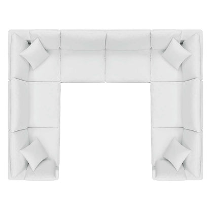 Commix Down Filled Overstuffed Vegan Leather 8-Piece Sectional Sofa