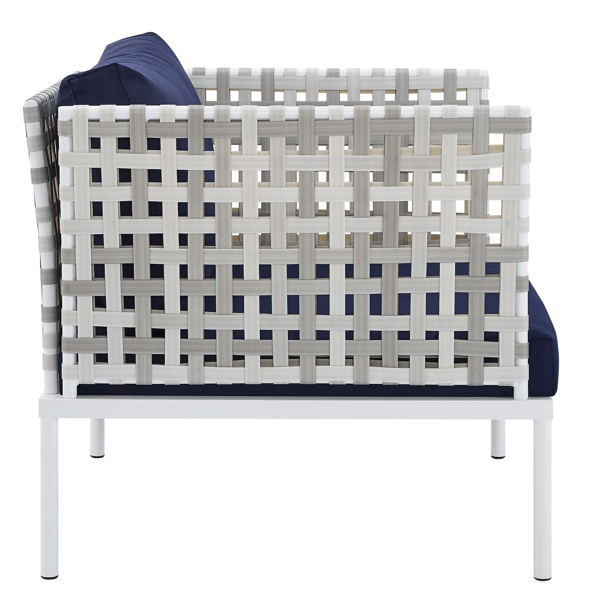 Harmony 6-Piece  Sunbrella® Basket Weave Outdoor Patio Aluminum Seating Set