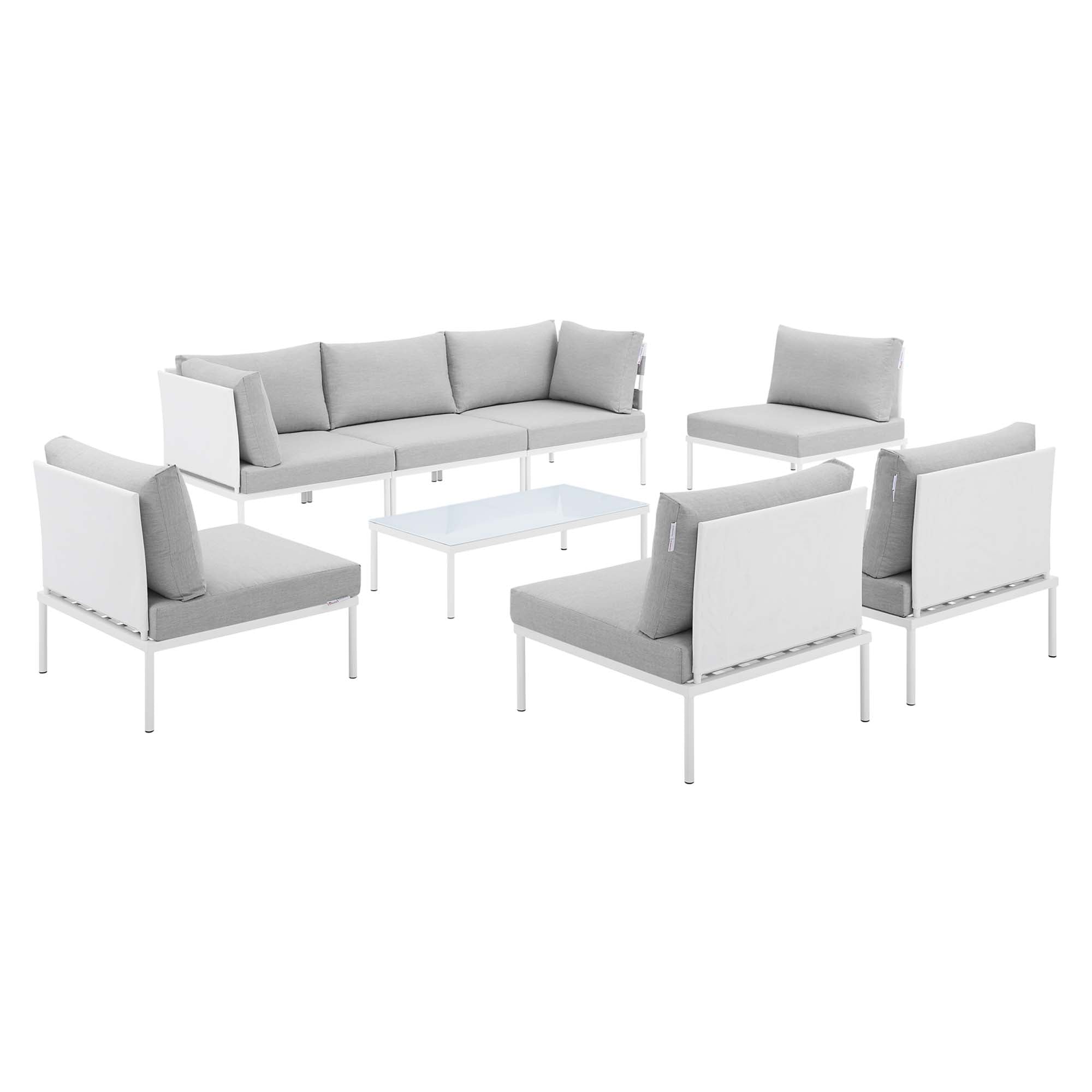 Harmony 8-Piece  Sunbrella® Outdoor Patio Aluminum Sectional Sofa Set