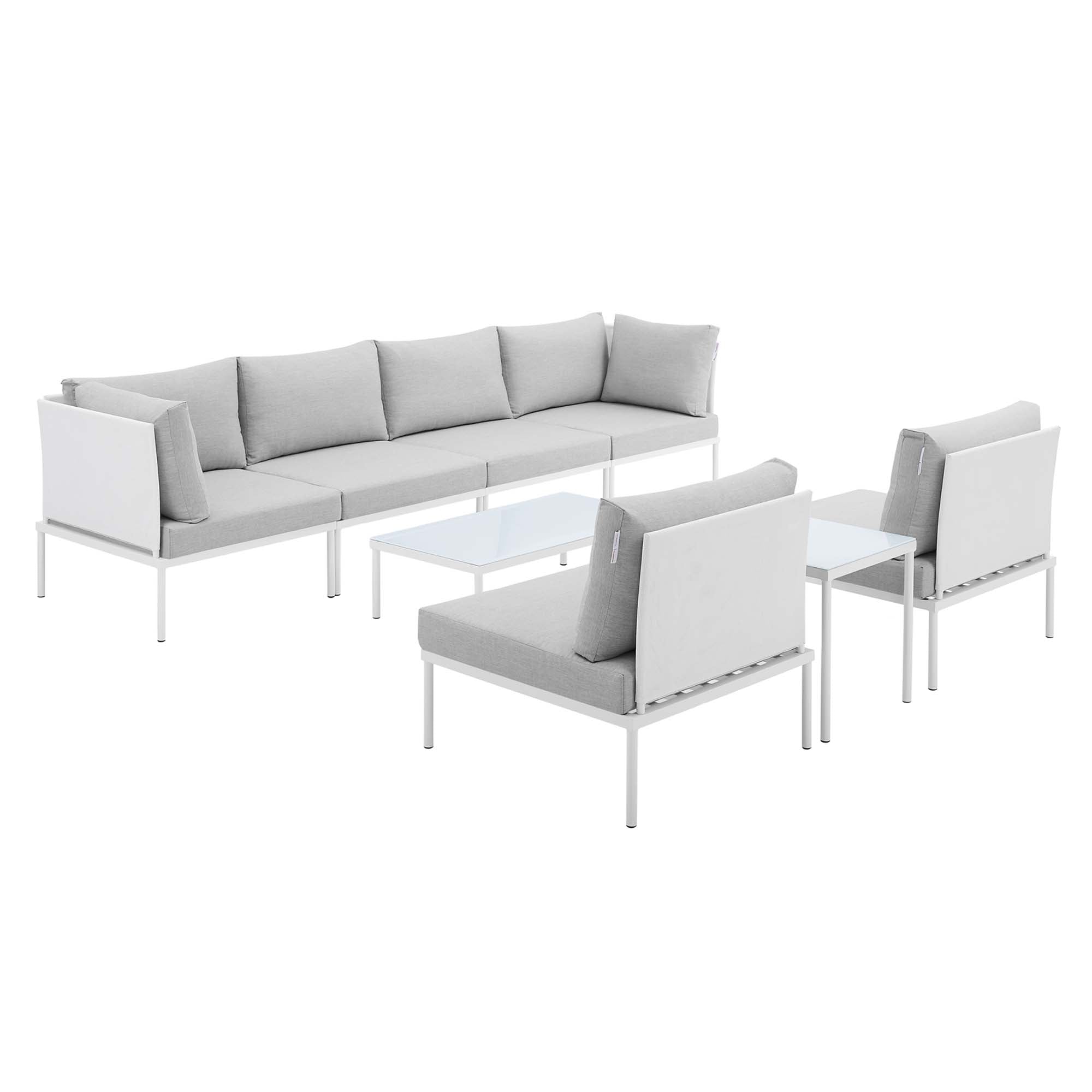 Harmony 8-Piece  Sunbrella® Outdoor Patio Aluminum Sectional Sofa Set