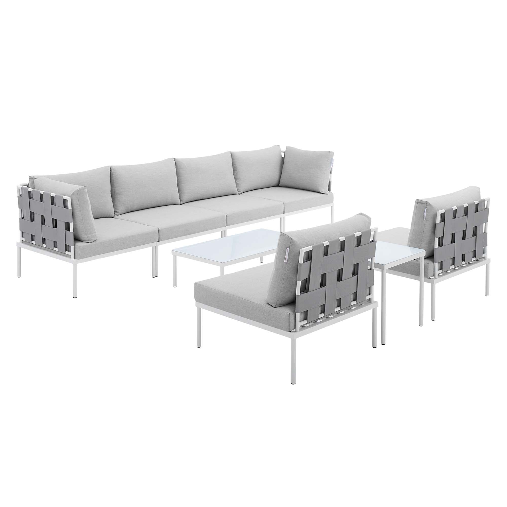 Harmony 8-Piece  Sunbrella® Outdoor Patio Aluminum Sectional Sofa Set