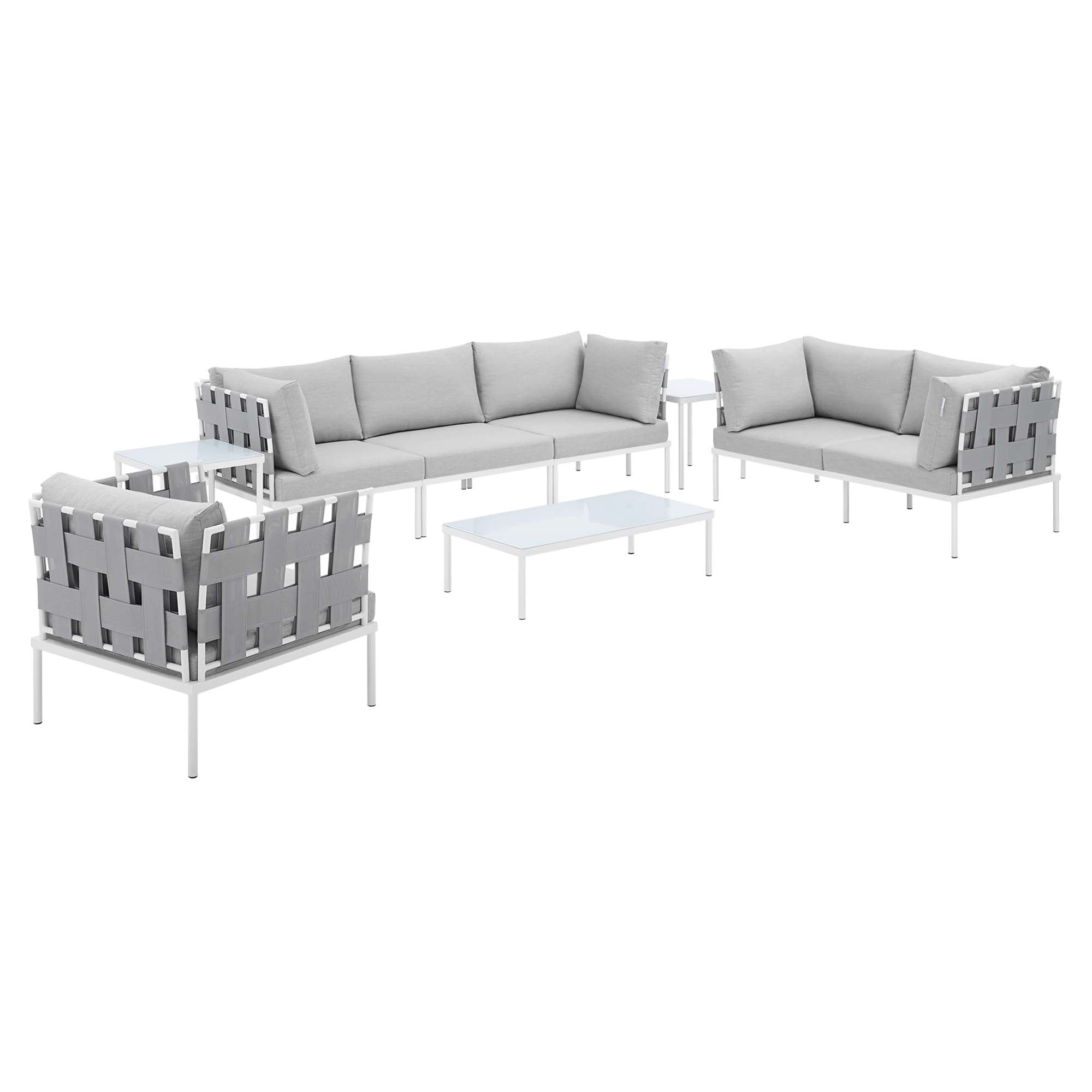 Harmony 8-Piece  Sunbrella® Outdoor Patio Aluminum Seating Set