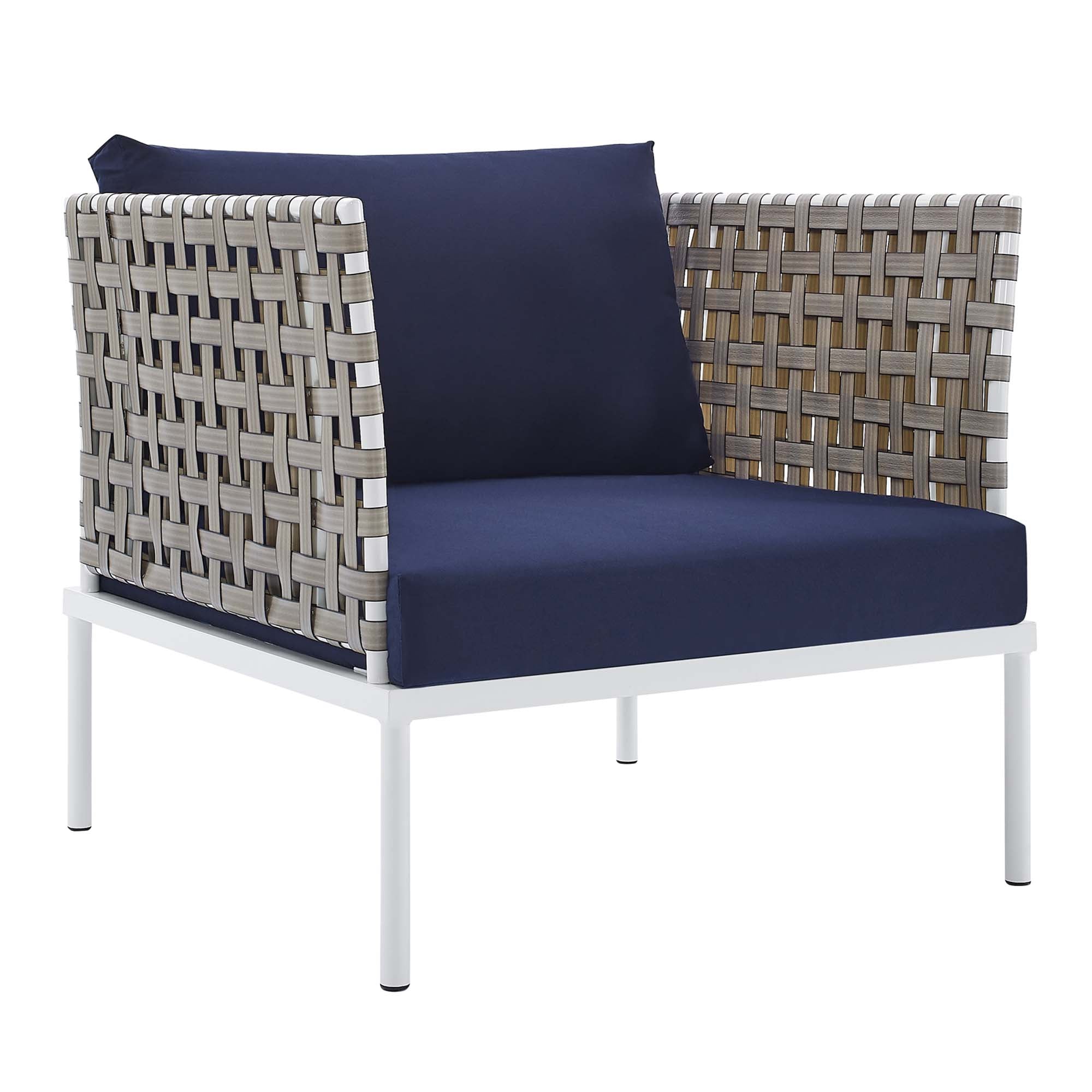 Harmony Sunbrella® Basket Weave Outdoor Patio Aluminum Armchair